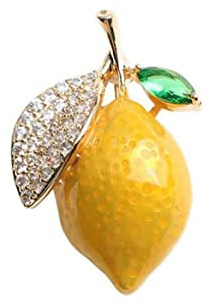 Enamel Yellow Lemon Brooches For Women Wedding Party Orange Causal Brooch Pins Gifts
