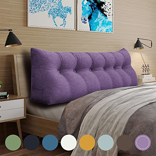 Rucener Kopfteil Kopfkissen Hohen Rückenlehne Kissen Hohen Rückenlehne Kissen Rückenlehne für Bett Perfekt AlsKissen Zum Fernsehen und Lesen Gibt Es in Vielen Größen Violett 180 cm