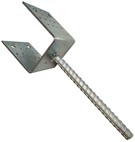 U Type Post Pergola Foot Shaped Galvanised 4mm Thick Support Concrete in U Heavy Duty Fence Posts Anchor Tool Steel 4mm Thick 100 x 100 x 120mm- 4 Inch x 4 Inch x 5 Inch