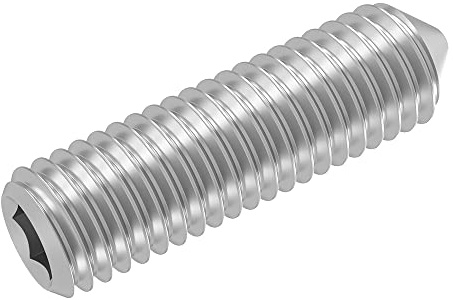 SECCARO Gewindestift mit Spitze M6 x 25 mm, Edelstahl V2A VA A2, DIN 914 / ISO 4027, Innensechskant, 20 Stück