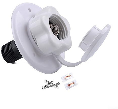 Entrée d'eau pour camping-car avec clapet anti-retour de 7,6 cm pour camping-car, remorque, bride d'entrée d'eau en laiton avec clapet anti-retour