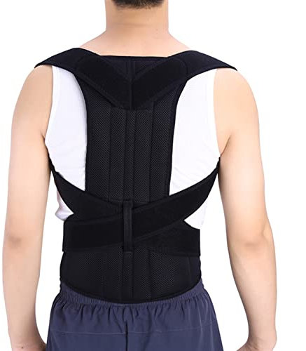 BATCAR Haltungskorrektur für den gesamten Rücken, Rückenstützgürtel, Pedic Haltungskorsett, Rückenbandage, Unterstützung für Männer, Rückenglätter, runde Schulter (schwarz, S) (schwarz, L) charitable