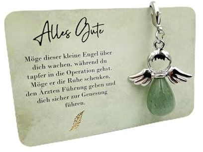Milaboo® Schutzengel Schlüsselanhänger mit Edelstein und Karte I Glücksbringer in Geschenkverpackung handgefertigt I Geschenk für Besondere Anlässe