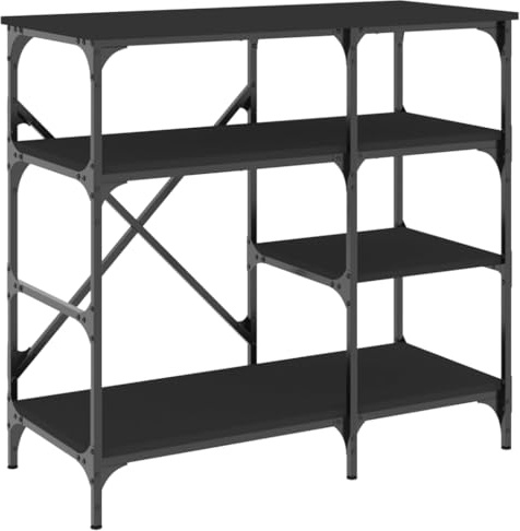 vidaXL Kökshylla svart 90x40x84 cm konstruerat trä och metall, kökshylla, kryddhylla, ugnshylla, kökshyllor, kryddhyllor, ugnshyllor, mikrohylla