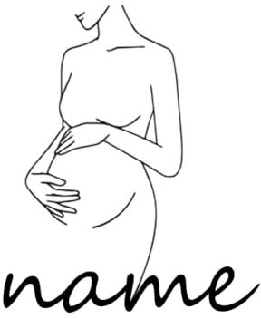 Schwangere Frau Silhouette Wandaufkleber/individueller Name, Geschlecht offenbaren, Party, Babyparty, Wandaufkleber, Geburtstag, Heimdekoration, Jubiläumstafel, Wandaufkleber, Vinyl, individuell, 8
