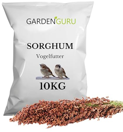 Sorghum Hirse Vogelfutter 10 kg Ergänzung Wildvögel Wellensittich Kanarien kohlenhydrat- und nährstoffreiches, ganzjähriges Vogelfutter Energiequelle für Wild- und Kleinvögel 10kg