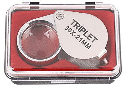 OUZBEM Tragbare 30 x 21 mm Juwelier-Lupe, goldene Lupe mit ausgezeichneter Box Vision