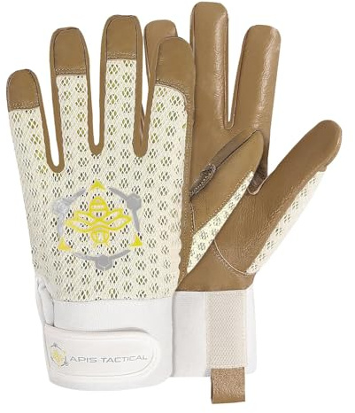 Apis Tactical Imkerhandschuhe Ziegenleder – Maximaler Stichschutz, Beige, L