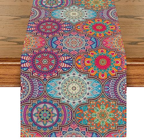 Artoid Mode Boho Vintage Geometrie Marokkanisch Mandala Tischläufer, Küche Esstisch Hochzeit Bankett Dekoration Urlaub Party Dekor 40x240 cm