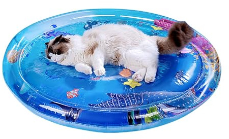 Gitekain Katzen Pool Matte | Haustier Nassmatte | Haustiermatte, Interaktive Katze Wassermatte, Katze Wasserbereich, Haustier Wasserpad, Katze Kühlspielzeug Matte, Stabile Wassermatte für