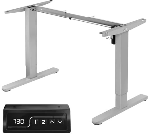 TRIUMPHKEY Elektrisches Schreibtisch Gestell 2-stufig Höhenverstellbar mit Automatischem Memory, Höhenverstellbare Tischbeine, Gray Sitz-Steh-Schreibtischgestell