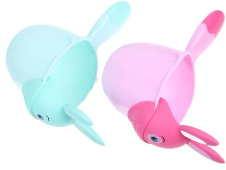 Anneome Duschbecher für Babys 2 Stück aus Pp mit Niedlichem Tierdesign nicht Giftig zur Kinderfreundlichen Haarwäsche und Badewannenkrug zum Ausspülen für Säuglinge und Kleinkinder Beim