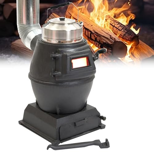 Poele a Bois, Poele a Bois, Réchauds de Camping, Cuisiniere Bois Charbon, Feu de Charbon en Fonte Pure, Poêle de Camping Polyvalent pour Tente, intérieur, Villa, abri, Chauffage et Cuisine