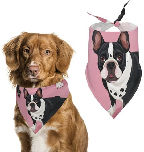 Hundehalstuch, Halstuch, Motiv: Französische Bulldogge, für Haustiere, Größe L: 70 x 30 cm