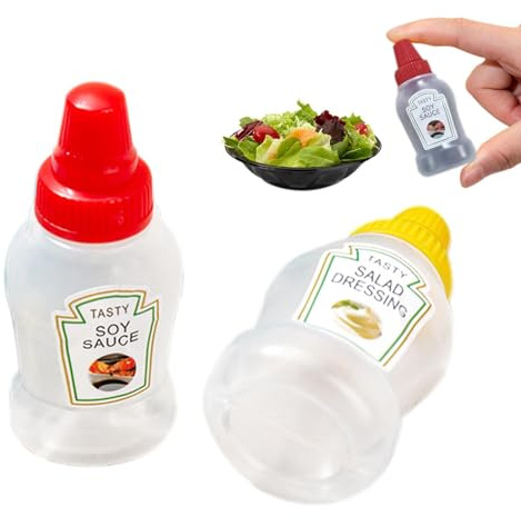 Biniveil Petits Récipients À Sauce | Bouteilles De Ketchup | Bouteilles À Presser pour Vinaigrette | Bouteille À Condiments | Portable Bouteille À Sauce pour Le Déjeuner, Le Camping