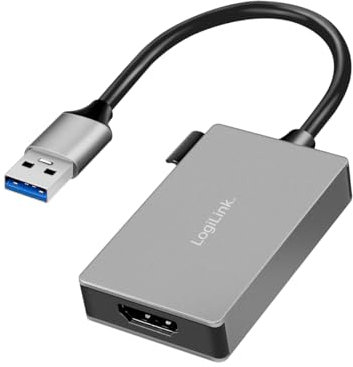 Logilink UA0233A - Adattatore USB 3.0 a HDMI (spina USB-A a presa HDMI), 0,15 m