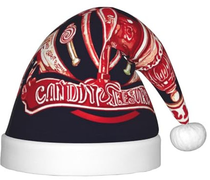 Lollipop Plüsch-Weihnachtsmannmütze, bequeme Weihnachtsmütze für Weihnachten, Partygeschenke, passend für Jugendliche, 1 Packung