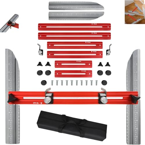 New Stair Measuring Tool, Stair Tread TemplateTool, Aluminum Alloy Measuring Fixture, Adjustable Stair Tread Measuring Tool, Multi-Function Marker For Treads, Risers, Shelves And Cutting Drywall