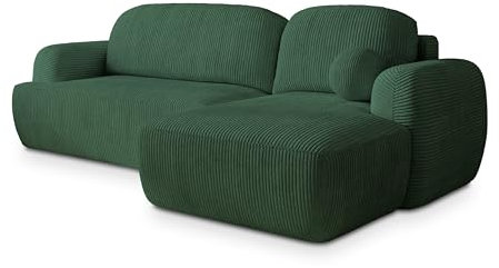 Masseno Ecksofa MODENZA P R-S mit Schlaffunktion L-Form, Sofa mit Bettkasten, Wohnzimmersofa, Couch, Soffa, Bettsofa, Couchgarnitur- Grün, POSO 14