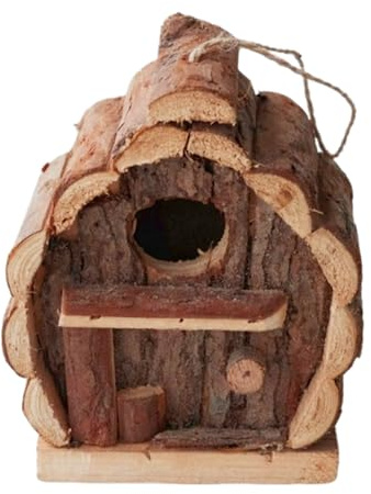 Bird Houses for Outside | Bird Houses for Outdoors,Wooden Shelter Nest Box Cage Feeder Rustic Design for Garden Deck Fence Window Tree Patio Backyard Decoration