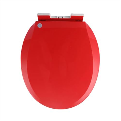 Wttfc Cuvette Toilette avec Frein De Chute, Lunette WC Clipsable avec Fermeture en Douceur, Abattant WC Familial, MatéRiau en PolypropylèNe,Top Fixing,41 * 36cm,Rouge