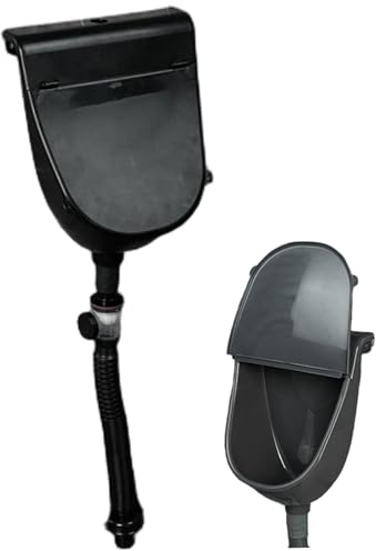 Urinal Mit Deckel Pissoir Wasserlose Urinalwand montiertes Anti Splash Plastik Urinale für Männer mit Pfeife für Badezimmer Toilettenhausgarten RV, Grau