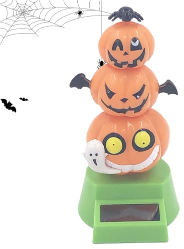 Misaakoeq Figurines Dansantes Solaires Halloween - Citrouille Animée Énergie Solaire Fête Halloween,Ornements Oscillants pour Intérieur Automobile Destinés à Tout Le Monde