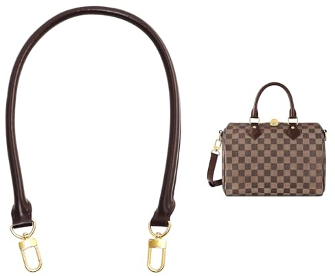 jiesinlov 27.5inches Vachetta Leather Shoulder Rolled Strap Replacement,Bags Strap for Soft Lucky Speedy 25 30 Handbags (Coffee)