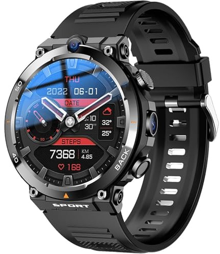 LYSDIANPU 4G SIM Card Smartwatch, Answer/Make Call Smart Watch, 1.39 Round Screen, HD Dual Camera NFC Function, Built-in WIFI+LBS+GPS Real-time Positioning, 900 MA Watch Battery, Gifts for Men