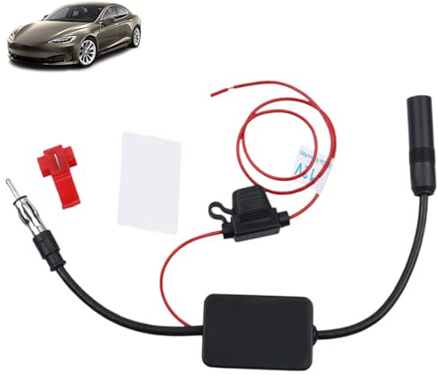 Menibeuty Autoradio Antennenverstärker Universell 12V FM/AM, Autoantenne Signalverstärker Booster Autoantenne Verstärker, Dab Splitter Autoradio dab AntenneAuto, für Autoradios Auto FM Radio Antenne
