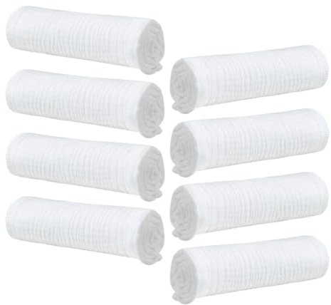 DECHOUS 8 Pezzi Panni per Ruttini in Mussola di Cotone 100% Bianco 43X45 CM Clip per Pannolino Lavabili e Traspiranti per Ragazzo Ragazza Morbidi e Riutilizzabili per Uso Quotidiano