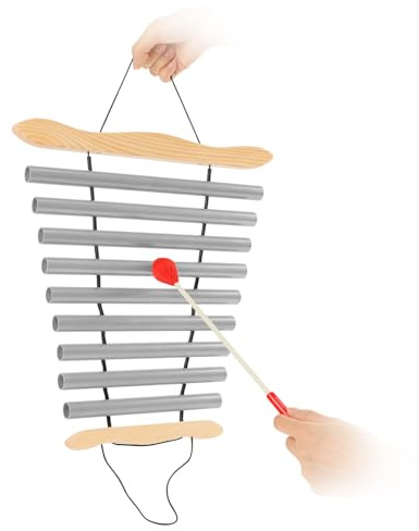 Hanging 9 Tone Healing Chime, Sound Healing Instrument for Relaxing Sound Bath Meditation Yoga Class Energy Refresh, Swing Chime with Mallet (Silver)