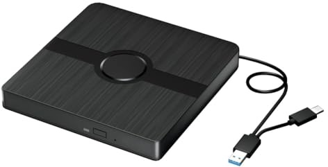 Disttocate extern Blu Ray-enhet, CD/DVD-brännare spelare med läs-/skrivkapacitet bärbar Blu-ray-spelare för PC laptop Win10