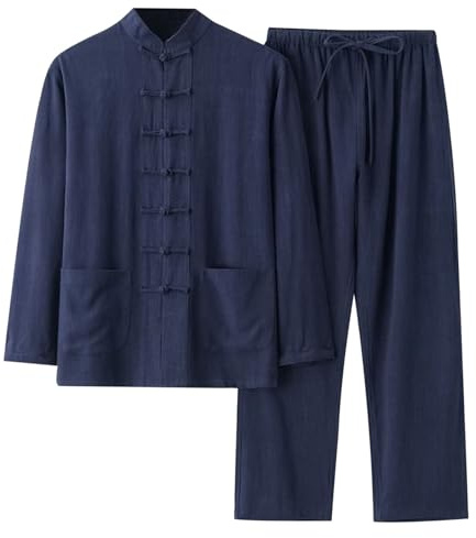 Chemise en Lin pour Homme - Veste d'arts Martiaux Chinois - Uniforme Traditionnel - Vêtement pour Arts Martiaux - Kung Fu, Tai Chi Wushu - pour Homme et Femme - Costume Tang