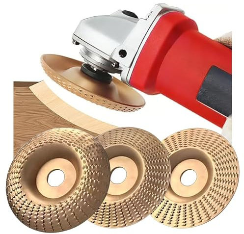 Disco per Legno Smerigliatrice, Dischi Intaglio Legno per Smerigliatrice Angolare 3pc, Pro-grade Kit Per Incisione E Sgrossatura Ceppi Disco Sagomatura E Lavorazione Del Legno - Strumenti Lucidatura