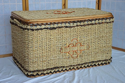 fantasie d oriente Cesto Baule PORTABIANCHERIA Vimini Rattan BANANO CM 80X45X46 H Porta Biancheria