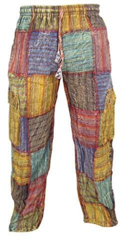 Gheri Baumwolle Patchwork Sommer Beiläufig Elastisch Kordelzug Hose Multicoloured M