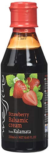 Messino Griechische Erdbeer-Balsamico-Creme (3 × 250 ml, 750 ml Gesamt) – Intensives Erdbeeraroma & mild-säuerliche Note – Vegan, ohne Zuckerzusatz – ISO 22000:2018 zertifiziert