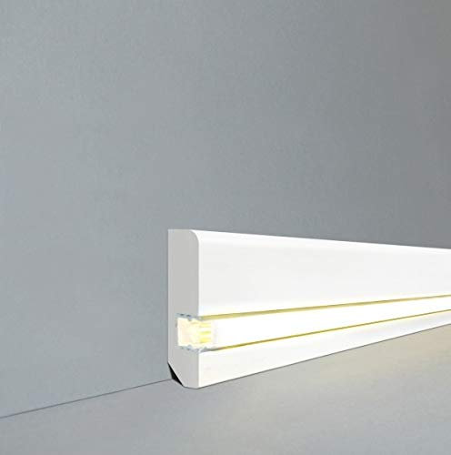 LED | Licht Fuß- u. SockelleistenBraunschweig 60.16.58.31L | LED Sockelleiste | Lichtleiste | Inklusive weißer Abdeckung| Profisockelleisten- weiß