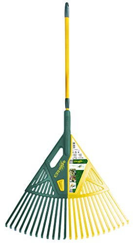 Gardi Rex Laubsauger mit Teleskopstiel - Harke - Laubsammler - Rechen Garten - Krallenbesen - Laubbesen - Rasenrechen - Rasenharke - Fächerbesen - Gartengeräte (85-146 cm)