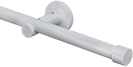 GARDINEUM Gardinenstange Ø 20 mm Cap, Längen von 60 cm bis 400 cm möglich, modern, 1-Lauf, unterschiedliche Farben (ohne Ringe) (1,50 m, weiß)