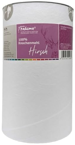 pahema Hirschknochenmehl für Hunde & Katzen - ideal für Allergiker (1000 g) | Alternative Calciumquelle • Ideal bei Unverträglichkeiten gegenüber Rinderknochenmehl