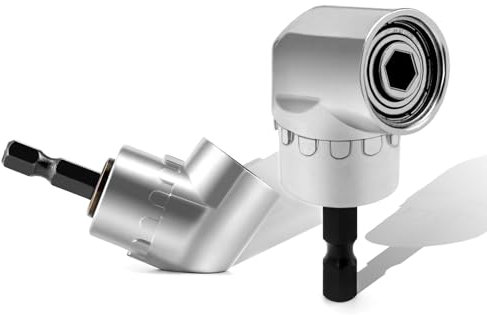 2 Pcs 105 Gradi Adattatore Trapano Angolo Retto,Attacco per Trapano Ad Angolo Retto,Adattatore Trapano Angolo Retto Adattatore Esagonale,Forte e Robusto,Per Punte da Cacciavite e Trapani Elettrici