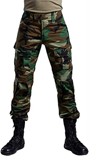 FENG Militära kamouflagebyxor, kamouflage, kamouflage, utomhus, äventyrsbyxor, flera fickor, andningsbara, vattentäta, militära, Jungle Camouflage, 26