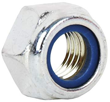 DOJA INDUSTRIAL | Selbstsichernde Muttern | M6 | 50 Stück | Verzinkter Stahl | Sechskant-Sicherungsmuttern | Mutter Sortiment Set | Sechskantmutter mit Nylon | Selbstsichernd Kontermutter