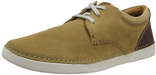 Clarks Gereld Lace, Zapatillas, para Hombre, Beige (Dark Sand Suede), 41.5 EU