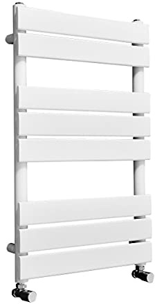 Warmehaus Designer Bathroom Flat Panel Heated Towel Rail 800x500mm White | Ladder Style Radiators, Central Heating, Premium Mild Steel, Corrosion Resistance, Durable Finish, Wall Mounted