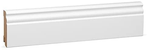 KGM Sockelleiste Hamburger Profil MDF - Weiß, 2440 x 18 x 70 mm, 1 Stück | Fußleiste, direktlackiert RAL9016, für PVC, Vinyl & Laminat, robuste Oberfläche, PEFC-zertifiziert