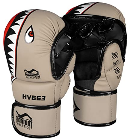 Phantom MMA handskar Fight Squad | professionella handskar för sparring, kamp, boxning, freefight (S/M – sand)