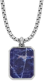 Fossil Collier pour homme, acier inoxydable argenté, L : 565mm X L : 13mm X H : 22.5mm, JF04469040